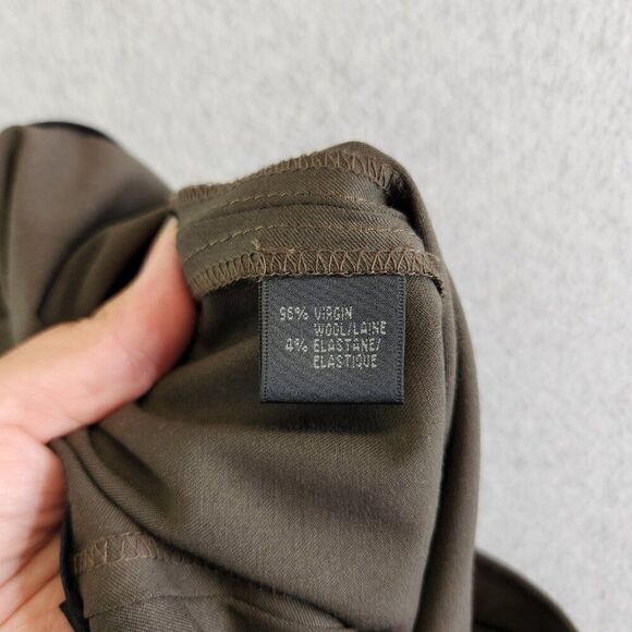 Lafayette 148 Pants Womens 10 Brown Menswear Fit Virgin Italian Stretch Wool - Picture 15 of 16